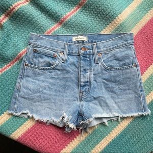 Madewell Relaxed Denim Jean Shorts with Fringe